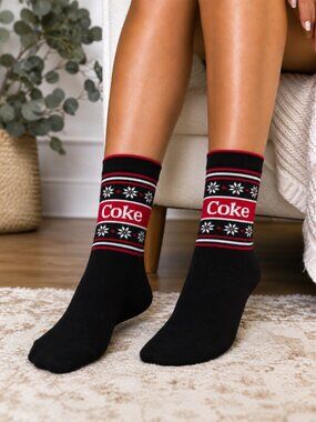 NWT - Novelty Coke Snowflakes Socks